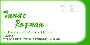 tunde rozman business card